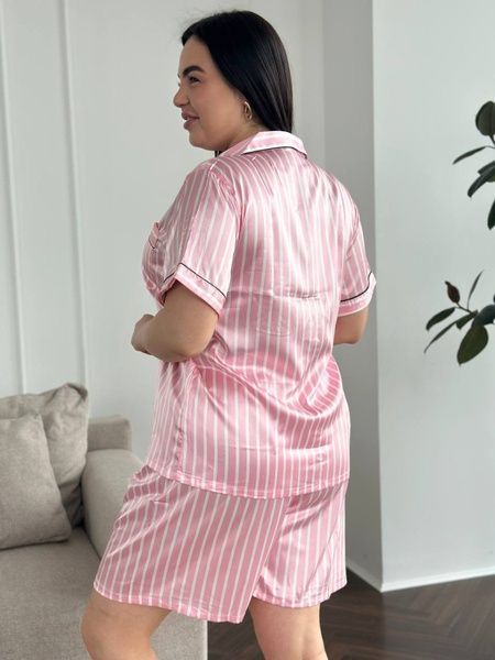 Рожева піжама для дівчат PLUS SIZE з шортами DO3612 фото