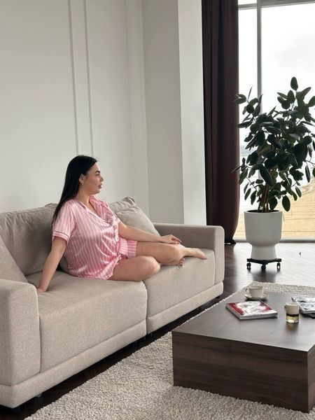 Рожева піжама для дівчат PLUS SIZE з шортами DO3612 фото