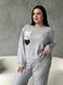 Серая пижама PLUS SIZE из микрофлиса DO4308/2 фото 4