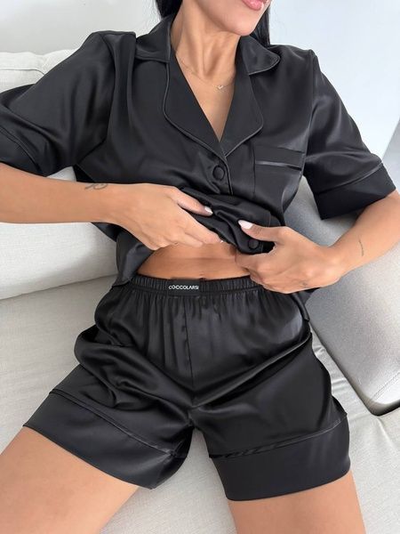 Сатинова піжама шортиками з пов'язкою, XL 1003/T8-XL фото