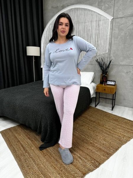Затишна піжама домашній костюм PLUS SIZE DO2773 фото