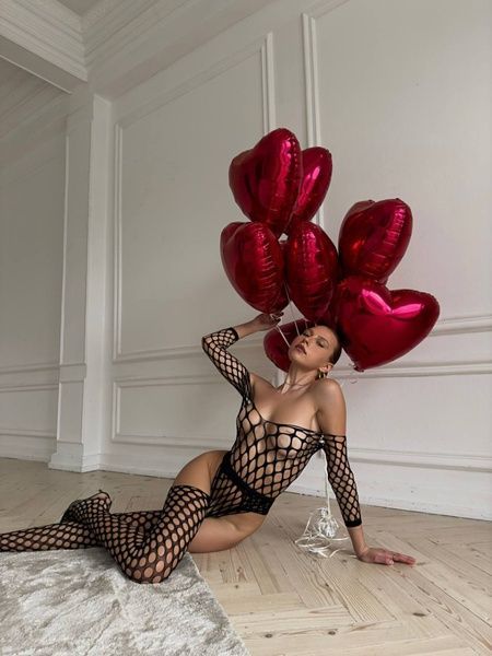 Чёрное боди в крупную сетку с открытыми плечами, Универсальный DO3435 фото