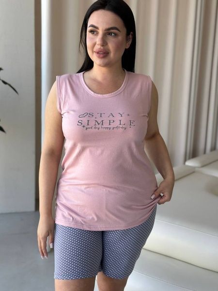 Домашній одяг, зручна піжама з шортами PLUS SIZE DO2941 фото