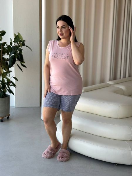 Домашній одяг, зручна піжама з шортами PLUS SIZE DO2941 фото