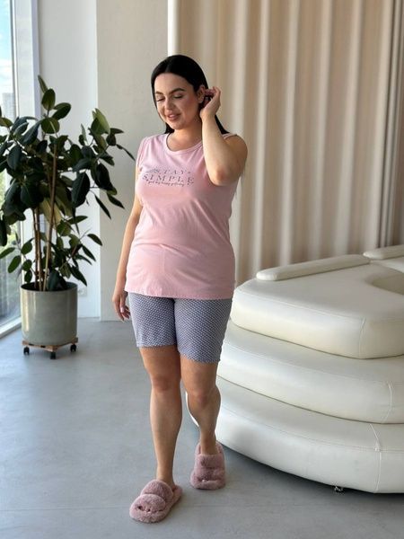 Домашній одяг, зручна піжама з шортами PLUS SIZE DO2941 фото