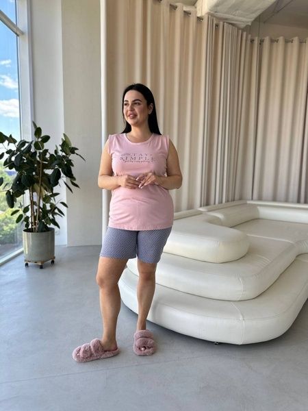 Домашній одяг, зручна піжама з шортами PLUS SIZE DO2941 фото