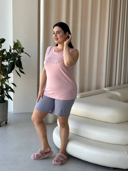 Домашній одяг, зручна піжама з шортами PLUS SIZE DO2941 фото