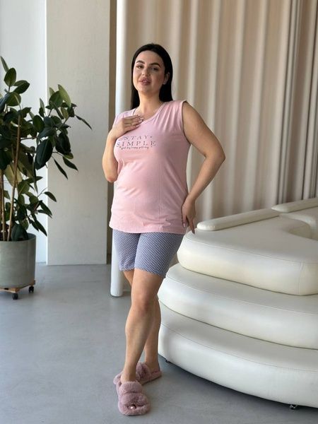 Домашній одяг, зручна піжама з шортами PLUS SIZE DO2941 фото
