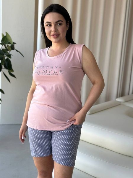 Домашній одяг, зручна піжама з шортами PLUS SIZE DO2941 фото