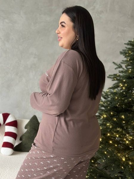 Тепла жіноча піжама PLUS SIZE з мікрофлісу DO3920 фото