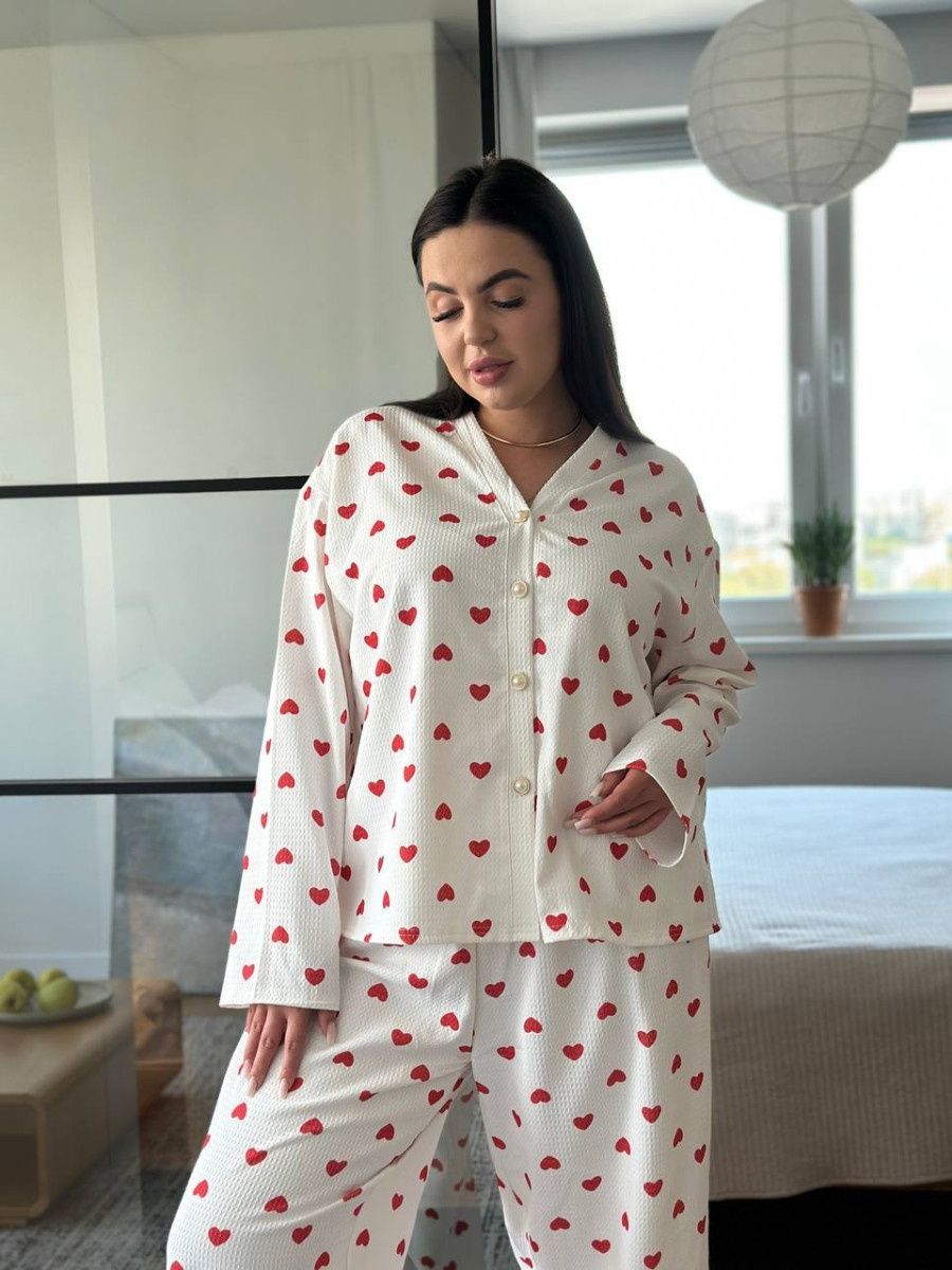 Піжама PlUS SIZE у сердечко DO3630/1 фото