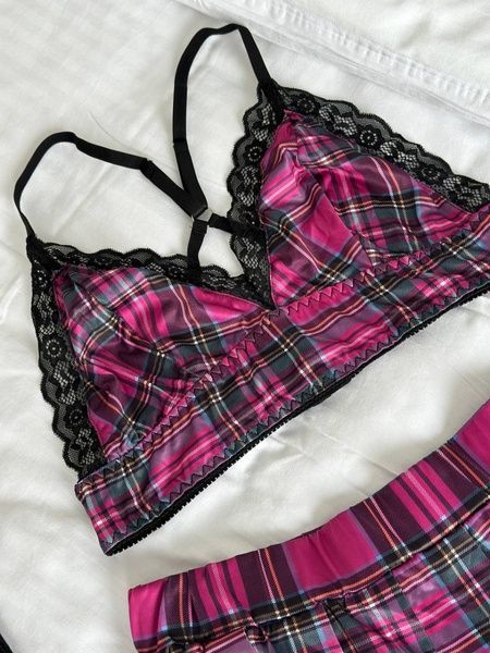 Фиолетовый ролевой комплект студентки PLUS SIZE DO3255 фото
