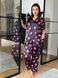 Піжама PLUS SIZE чорна у сердечко з сорочкою та штанами DO3634 фото 16