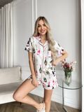 Легка біла піжамка софт з принтом шампанське DO3584/3 фото
