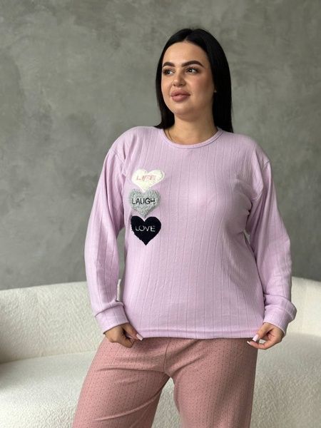 Комфортна та приємна до тіла піжама в розмірі PLUS SIZE DO3401 фото