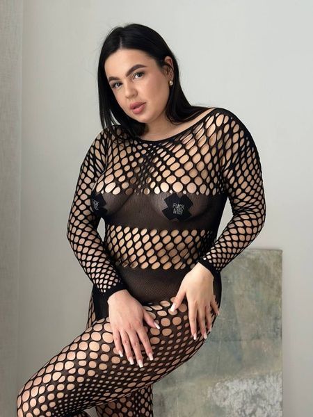 Чёрный бодистокинг PLUS SIZE DO3280 фото