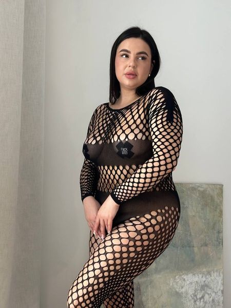 Чёрный бодистокинг PLUS SIZE DO3280 фото