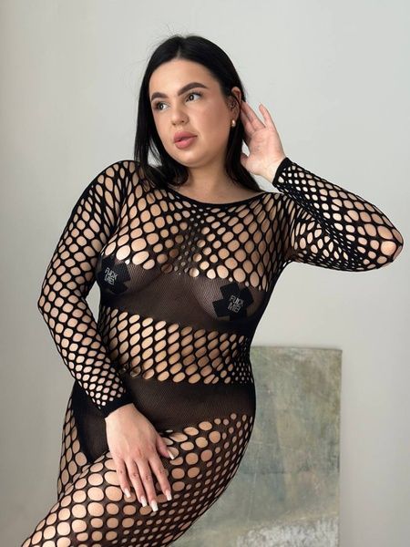 Чёрный бодистокинг PLUS SIZE DO3280 фото