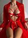 Червоний прозорий еротичний халат з пірʼям DO3372/1 фото 2