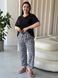 Чорна жіноча піжама з леопардовим принтом PLUS SIZE DO2839 фото 12
