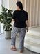 Чорна жіноча піжама з леопардовим принтом PLUS SIZE DO2839 фото 3