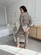 Леопардова піжама на ґудзиках Plus Size домашній костюм DO2569 фото 11