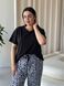 Чорна жіноча піжама з леопардовим принтом PLUS SIZE DO2839 фото 2