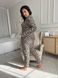 Леопардова піжама на ґудзиках Plus Size домашній костюм DO2569 фото 12