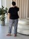 Чорна жіноча піжама з леопардовим принтом PLUS SIZE DO2839 фото 5